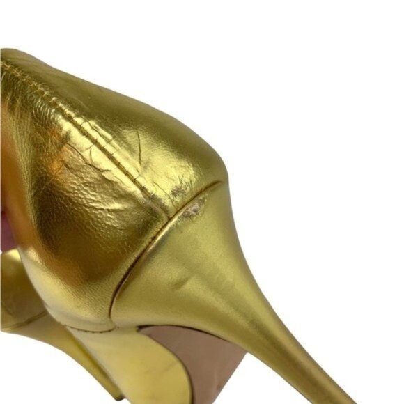 Butter Gold Metallic Pointy Toe Heels - Picture 3 of 8